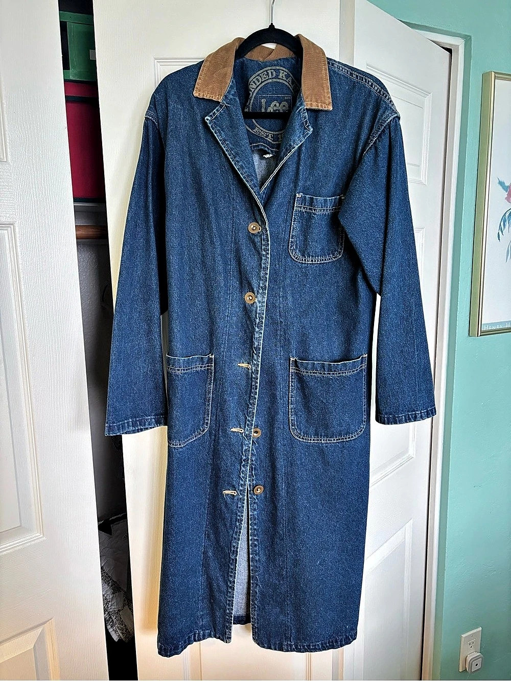 Lee - lRiders Denim Utility Coat in Blue & Brown Like New